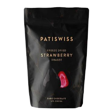 Patiswiss Freeze Dried Strawberry Dark Chocolate Dragee 80G